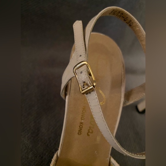 De Mura Blush Leather Topstitch Detail Slingback High-Heeled Sandal **VINTAGE** - Picture 7 of 14